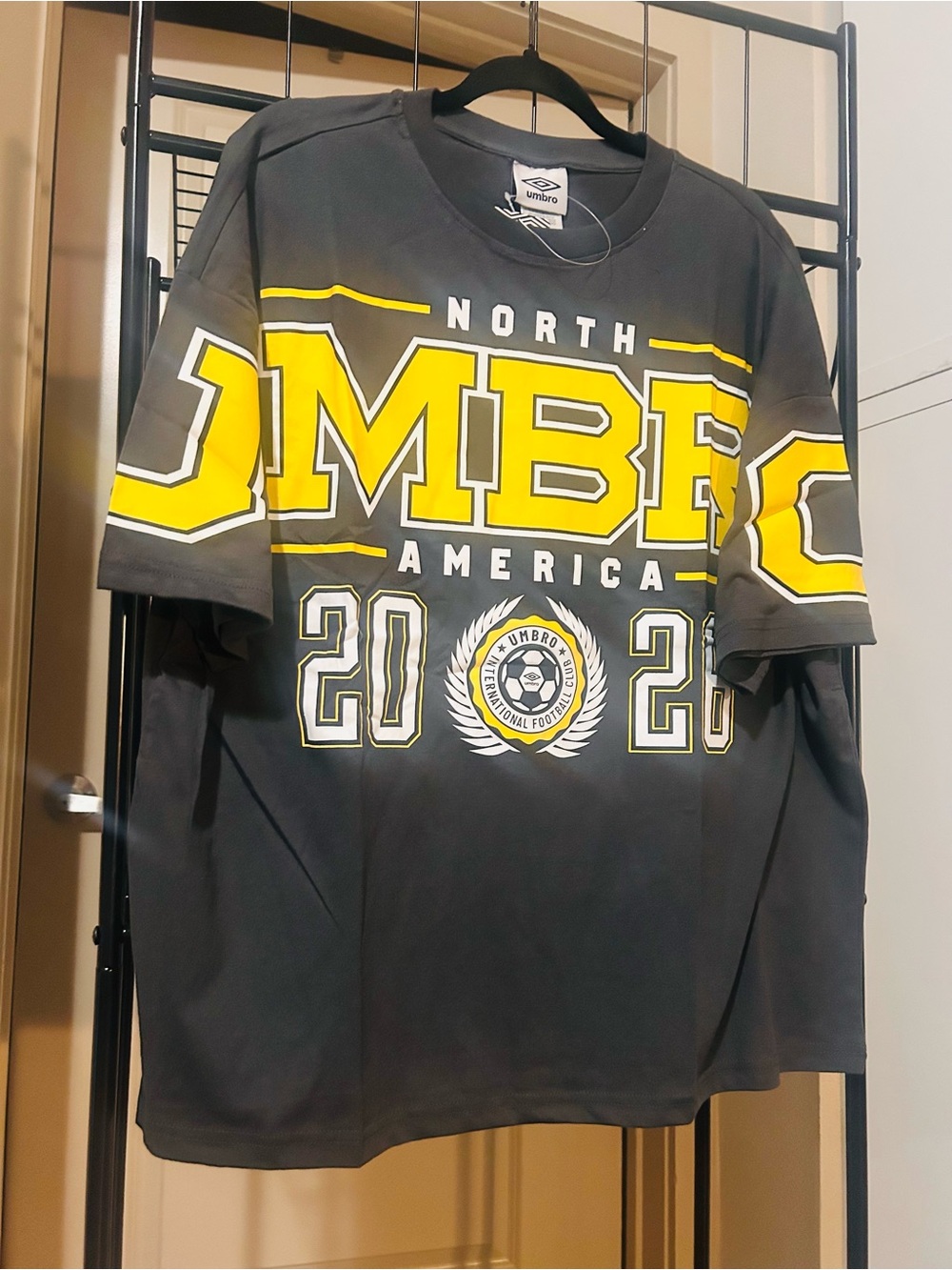 Umbro Black Tee with Yellow and White Graphics